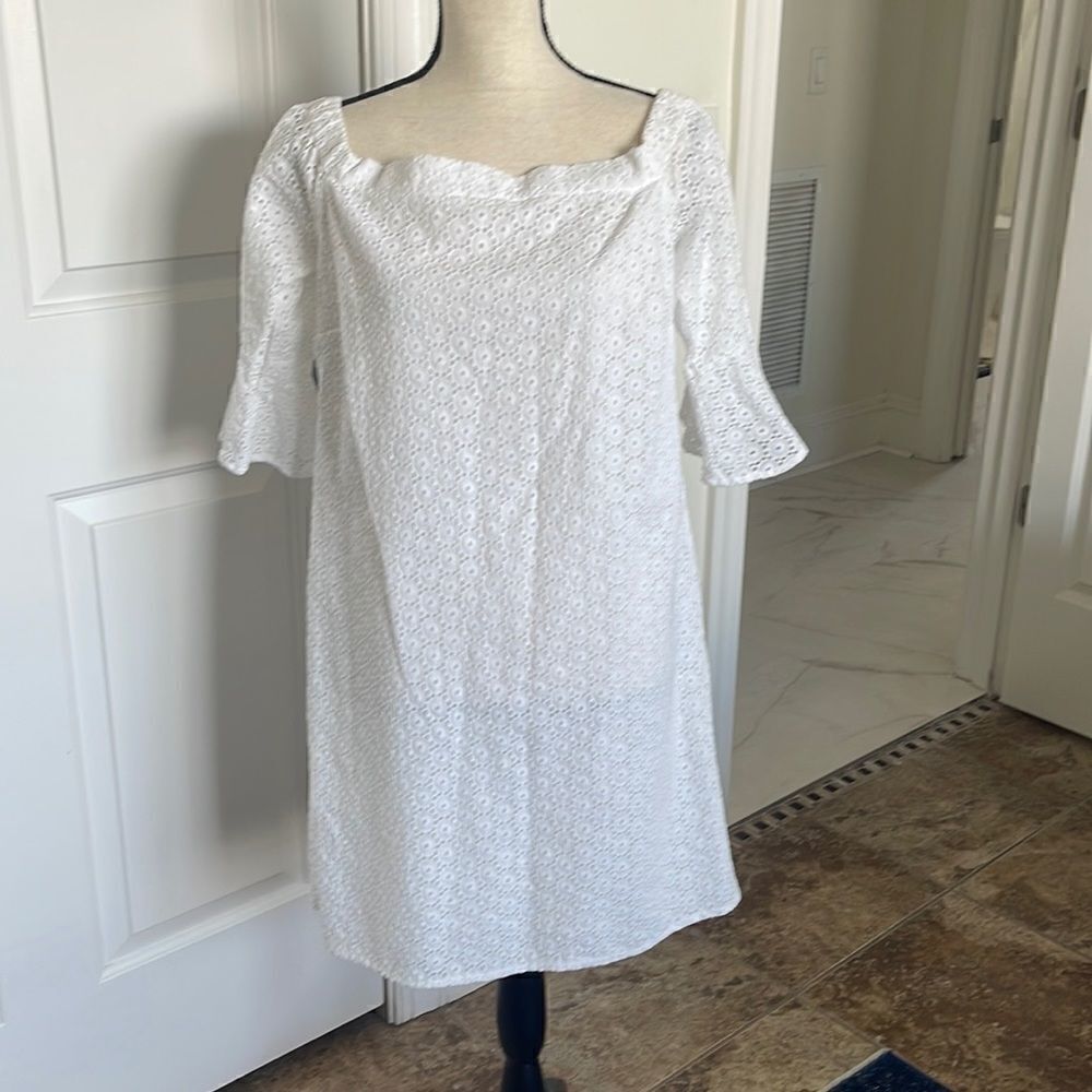 New white eyelet summer dress by Conrad C Collection Quebec